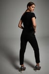Mom Fit Kot Siyah Pantolon
