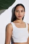Triko Crop Top Beyaz
