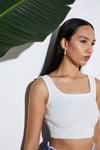 Triko Crop Top Beyaz