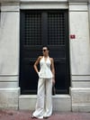 keten beyaz pantalon takım