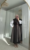 Kemerli Poplin Etek - Kahve