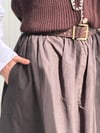 Kemerli Poplin Etek - Kahve