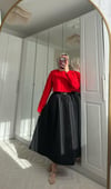 Kemerli Poplin Etek - Siyah