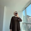 Yırtmaçlı sweat Kahve
