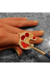 Nail Art Oje Karıştırıcı Parmak Yüzük Palet - Beyaz