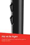 AR5138 Hairstar Ion Saç Kurutma Makinesi 2300 W, 2 Hız, 3 Isı Ayarı, Siyah
