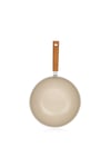 Ceramoni Seramik Wok Tava 28 Cm-Krem