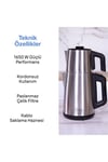 Chailand Çay Makinesi Inox Çelik Demlikli 1.8L Gizli Rezistans Otomatik Kapanma Çaycı
