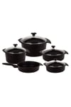Flipper 9 Parça Siyah Cam Tencere Set