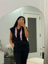 Modal kumaş omuz vatkalı geniş paça takım