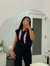 Modal kumaş omuz vatkalı geniş paça takım