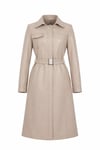 Kemerli Suni Deri Trençkot