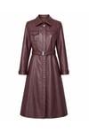 Kemerli Suni Deri Trençkot