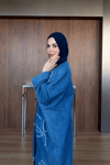 Elya İşlemeli Yarasa Kol Kot Takım  - Lacivert