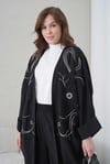 Evelin İşlemeli Yarasa Kol Tensel Takım  - Siyah