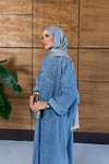 Lina İşlemeli Kot Elbise  - Lacivert