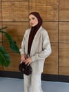 Liora İşlemeli Keten Kimono Takım  - Kahve