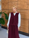 Liora İşlemeli Tensel Yelek Etek Takım  - Bordo