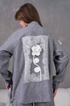 Livia İşlemeli Keten Kimono Takım - Antrasit