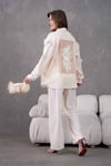 Livia İşlemeli Keten Kimono Takım - Ekru