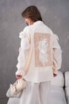 Livia İşlemeli Keten Kimono Takım - Ekru