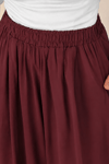 Luna Tensel Etek Görünümlü Pantolon - Bordo