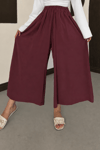 Luna Tensel Etek Görünümlü Pantolon - Bordo