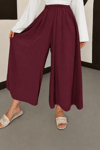 Luna Tensel Etek Görünümlü Pantolon - Bordo