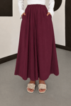 Luna Tensel Etek Görünümlü Pantolon - Bordo