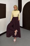 Luna Tensel Etek Görünümlü Pantolon - Kahve