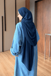 Miora İşlemeli Kot Elbise  - Lacivert