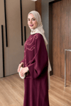 Mirel İşlemeli Tensel Elbise - Bordo