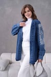 Miren İşlemeli Kot Kimono  - Lacivert