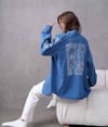 Miren İşlemeli Kot Kimono  - Mavi