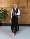Sariel İşlemeli Tensel Yelek Etek Takım  - Siyah
