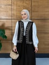 Sariel İşlemeli Tensel Yelek Etek Takım  - Siyah