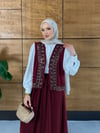 Sariel İşlemeli Tensel Yelek Etek Takım  - Bordo