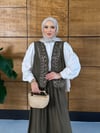 Sariel İşlemeli Tensel Yelek Etek Takım  - Yeşil