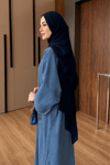 Senna İşlemeli Kot Elbise  - Lacivert