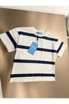 Erkek Çocuk Lacivert Çizgili Kısa Kollu T-shirt
