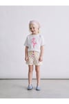 Flamingo Desenli Tshirt ve Şort Kız Çocuk İkili Takım