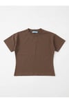 Kahverengi Basic T-shirt ve Çizgili Pantolon Erkek Çocuk İkili Takım
