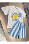 Limon Baskılı T-shirt Şort Erkek Çocuk İkili Takım