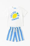 Limon Baskılı T-shirt Şort Erkek Çocuk İkili Takım