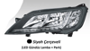 FAR MOTORLU SOL - SİYAH ÇERÇEVELİ LED BALLAST DAHİL DUCATO MAXI -P.BOXER - C.JUMPER 14 >