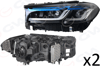 KOMPLE FAR SAG SOL SET MODIFIYE LCI-TIPI LASER-LIGHT BEYINLER UZERINDE BMW G30 2017>2019