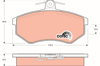 ÖN BALATA PASSAT 1.8 88-96 AUDI 80 A41.6 1.9TDİ 95-10 119.3x69.6x19.4 mm GDB854