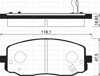 ÖN FREN BALATA HYUNDAI i10 1.1L CRDI 08-> / KIA PICANTO 1.0L 1.1L 04-11 - Aşınma ikaz soketli