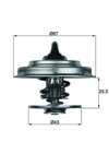 TERMOSTAT 87 C MERCEDES M102 M103 OM615 OM904 W201 W202 W124 W210 W140 . AXOR 1838