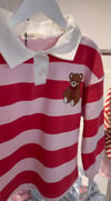 Ayıcık nakışlı çizgili sweatshirt 